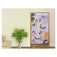 Cortina de Puerta KOI de Estilo Japonés y Coreano, Personalizada, de Cualquier Tamaño, de Algodón, Lino y Poliéster, para Cocina y Sala de Estar