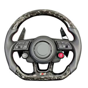 Volant de voiture en fibre de carbone et forgé avec garniture noire piano personnalisée pour VW Golf 7 GTI Golf 6 - Product Image 2