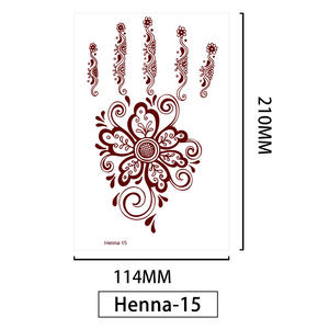 Pegatinas de tatuaje temporal de Henna <span class=keywords><strong>roja</strong></span> de mano completa <span class=keywords><strong>para</strong></span> mujeres tintas a prueba de agua con diseños de tatuaje de Henna - Product Image 3