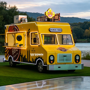Mobile Food Truck Prefab Coffee Cart Pizza Van <b>Hot</b> <b>Dog</b> Food Container Cafe Restaurant Snack Catering Cart For All Weather Use - Product Image 3