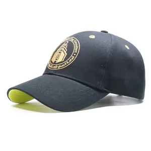 Grosir Kualitas Tinggi Merek Gorras Logam Warna Logo Pinggiran Melengkung Bisbol Cap Topi