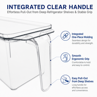 Boîte de rangement alimentaire moderne en plastique sans BPA, empilable, avec couvercle et poignée, organisateur de boissons pour réfrigérateur, design multifonctionnel