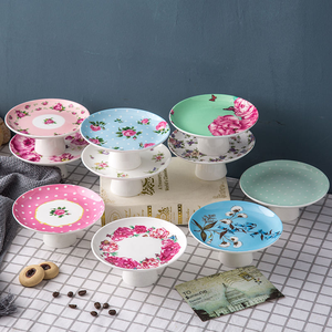 Petite assiette à fruits élégante en porcelaine fine de 6 pouces, mini, charmante, en céramique, pour dessert, gâteau, avec <span class=keywords><strong>pied</strong></span> - Product Image 5