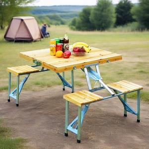 Thông một mảnh di động gấp bàn ghế cho đồ gỗ ngoài trời Dã Ngoại công viên-bền Gỗ Du Lịch Dã Ngoại bảng - Product Image 4