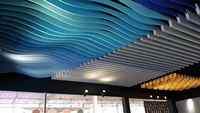 Baffles d'isolation décoratifs en feutre de fibres de polyester, absorption acoustique moderne pour hôtel, appartement, mur incurvé, plafond acoustique