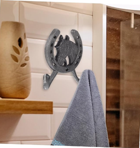 ติดผนังตะขอแขวนหัวหล่อหมวกแขวนเหล็กผนังห้องครัวแขวนเกือกม้าCoat Hooksชั้นวางกุญแจ<span class=keywords><strong>Wrought</strong></span> Sตกแต่งเสื้อผ้าตะขอ - Product Image 3