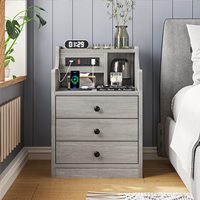 Étagère et armoires de chevet convertibles, design moderne et simple, taille mini, rangement en bois pour hôtel ou hôpital