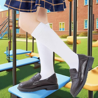 Chaussettes d'uniforme scolaire en coton blanc pour garçons et filles, vente en gros d'usine