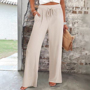 Pantalon évasé décontracté pour femme grande taille avec taille élastique et poches, idéal pour l'été - Dropshipping Shopify - Product Image 5