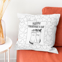 Housse de coussin à colorier soi-même avec marqueurs, motif Saint-Valentin, cadeau parent-enfant, OEM