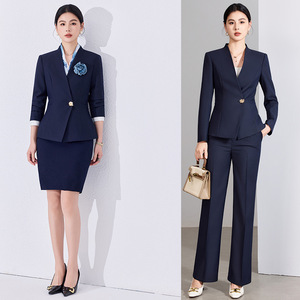 Professional Women's Suit Skirt Long Sleeve Polyester Spring Workwear For Office Hotel Medical Beauty Salon - Product Image 1