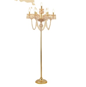 เหล็กตกแต่งทันสมัยตั้งพื้นในร่มโคมไฟระย้าคริสตัลโคมไฟตั้งพื้น - Product Image 1