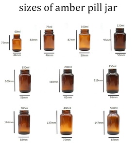 Envases para Cápsulas y Suplementos, Botellas de Vidrio Ámbar de 60ml, 100ml, 150ml, <span class=keywords><strong>200ml</strong></span>, 300ml, 500ml, Botellas para Píldoras Médicas - Product Image 2