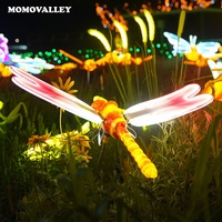 Lumière LED libellule flottante avec ailes mobiles pour jardin extérieur pelouse parc à thème Halloween décoration paysage éclairage