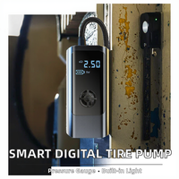 Compresseur d'air numérique intelligent pour pneus de voiture, gonfleur portable avec moniteur de pression, pompe et lumière d'urgence facile à utiliser