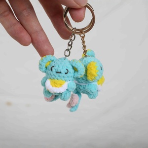Porte-clés pendentif tricoté en forme d'éléphant fait main par <span class=keywords><strong>Maman</strong></span> XX6, accessoires de sac avec design de la série Gummy - Product Image 1