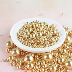 Decorazioni in Zucchero Dorato Lucido, Perle di Zucchero per <span class=keywords><strong>Torte</strong></span>, <span class=keywords><strong>Accessori</strong></span> per Pasticceria, Decorazioni per Feste di <span class=keywords><strong>Compleanno</strong></span>, Solo Decorazioni in Perle di Zucchero - Product Image 1