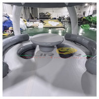 Pub flottant d'eau de jeu pour adultes avec tente PVC plate-forme d'île flottante gonflable Bar quai flottant pour sports nautiques loisirs