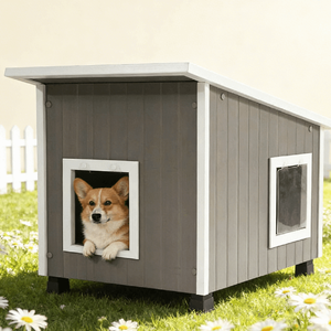 Duurzaam honden- en kattenhuis van hout, geschikt voor alle seizoenen, eenvoudige montage - Product Image 6