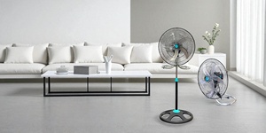 Big Size 18 Inch High Speed Oscillating Industrial Pedestal <b>Stand</b> <b>Fan</b> Electric Mechanical Adjustable Height 5 Plastic Blades - Product Image 3
