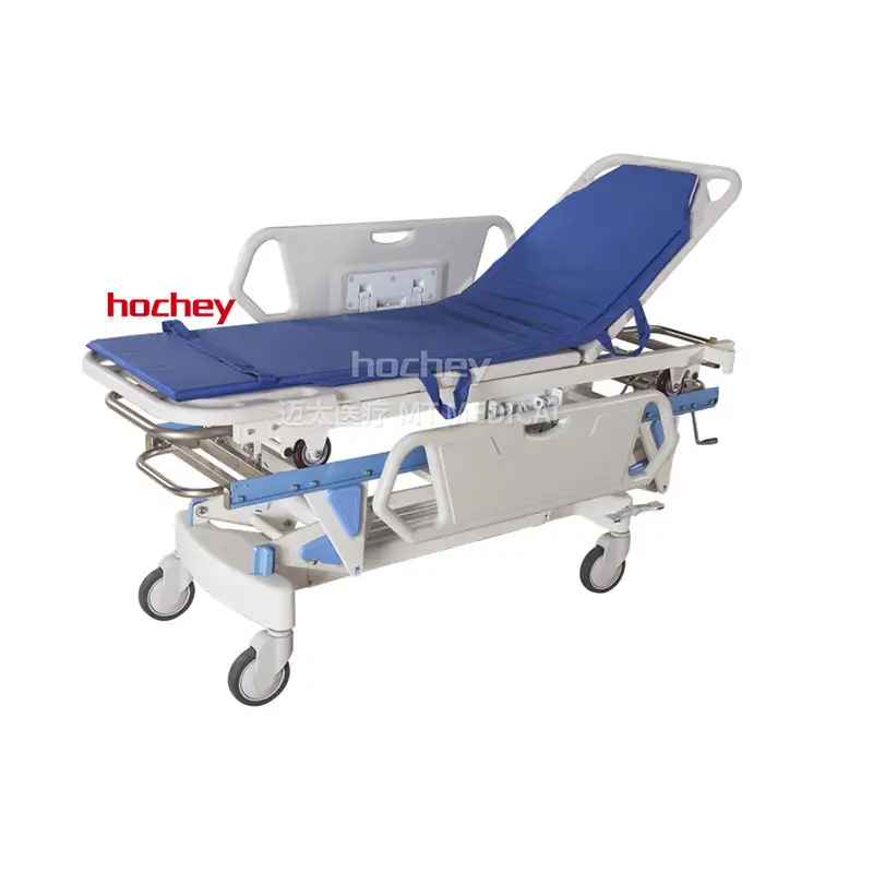 Hochey High Quality Manual Hospital Medical Ambulance Transport Emergency Stretcher Trolley