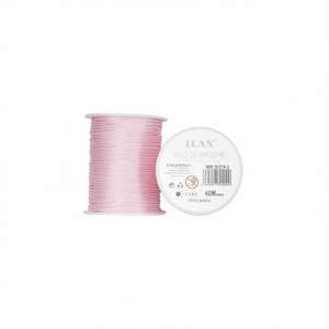 Cordon en macramé Ilan 1,5 mm 60 m rose en polyester pour travaux manuels - Product Image 1