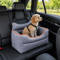 Coussin de voiture pour chien lavable et écologique, surélevé en mousse orthopédique, lit de voyage pour animaux de compagnie, gris uni, velours hollandais, pour petits chiens