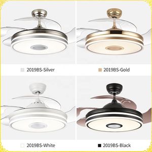 RGB Ventilador de techo con luz LED 36W DC Altavoz 3 tonalidades con memoria aspas retráctiles 6velocidades control remoto - Product Image 2