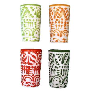 Vaso de Chupito de Cerámica Mexicana Talavera, Diseño Creativo, Hecho a Mano, Personalizado, para Tequila, <span class=keywords><strong>Caballito</strong></span> de 2 oz, con Relieve, para Cócteles - Product Image 5