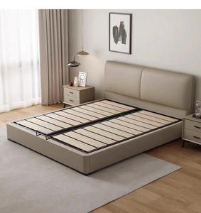 Lit moderne à prix avantageux, lit en bois massif avec rangement, taille Queen/King, meubles de maison - Product Image 5