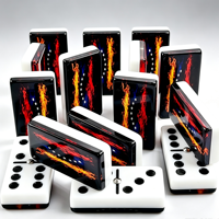 Jeu de dominos personnalisés en acrylique poli lisse, 28/55 pièces, impression double face, couleur et thème personnalisés