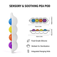 Jouets sensoriels texturés anti-stress pour enfants et adultes, rouleaux anti-stress, balles en silicone en forme de tige de pois, jouets interactifs de Noël