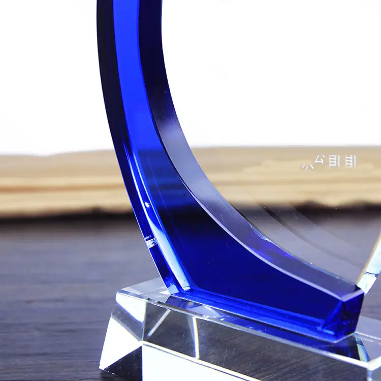 Hot koop aangepaste kristal plaque glazen trofee award