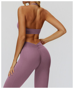 Meilleures ventes : Haut de sport dos nu à bretelles croisées pour femme, en nylon très élastique, soutien-gorge de sport populaire à maintien doux et amovible - Product Image 6