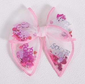 Geburtstag Shaker Bogen Clips Pailletten Füller Haars pangen Süße Pailletten Konfetti Bogen Haars pange - Product Image 1
