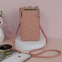 Petit portefeuille de téléphone en cuir PU à bandoulière pour femmes à la mode Mini étui de téléphone portable portable avec 2 sangles