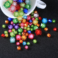 Top qualité couleur mélangée à facettes acrylique perles claires forme carrée perles acryliques perles en vrac pour la fabrication de bijoux à bricoler soi-même