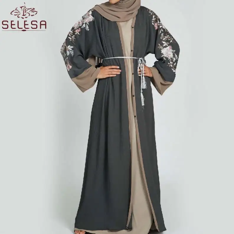 Ninos Hotsale फीता लड़कियों Gamis मुस्लिम इस्लामी दुपट्टा हिजाब इस्तेमाल महिलाओं Abaya दुबई
