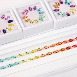 <span class=keywords><strong>Marquis</strong></span> Cutting Lab Créé Saphir Iridescence Arc-En-Bracelet Collier Anneau 4x8mm Spécial Petites Pierres Précieuses Assorties En Vrac - Product Image 4