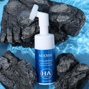 Limpiador facial de etiqueta privada Belleza Ácido hialurónico vegano Lavado DE CARA espumoso suave Limpiador de cepillo de burbujas hidratante - Product Image 3