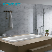 Baignoire rectangulaire encastrable en acrylique blanc pour 1 personne, moderne, pour adultes, idéale pour les hôtels et appartements, bon marché et de bonne qualité