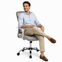 Chaise de bureau exécutive ergonomique moderne et abordable avec dossier inclinable, hauteur réglable et entièrement en tissu maillé pour le bureau à domicile