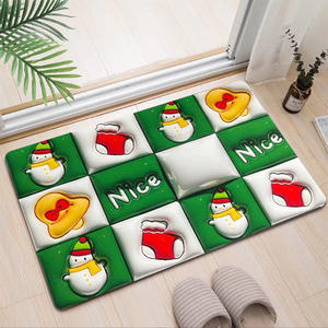 Paillasson de Noël 3D moderne et minimaliste, rectangulaire, en fibre de polyester, antidérapant, pour la décoration de la porte d'entrée de la maison - Product Image 5