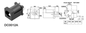 Conector DC012A, Enchufe de Alimentación Resistente a Altas Temperaturas, Retardante de Llama, 2.0/2.5, 3 Pines, Carga CC Vertical, Hembra, 5521 - Product Image 5