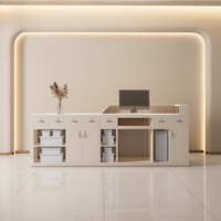 Bureau de réception commercial en bois massif, écologique et durable, pour salon de beauté, clinique médicale, cabinet dentaire et réception d'entreprise