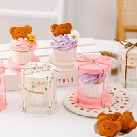 Boîte à gâteau cylindrique en plastique recyclable de luxe YZ Wholesale pour mini-pâtisseries et desserts de 2 pouces