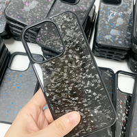 Nouvelle tendance, coque de téléphone de luxe imperméable, résistante aux chocs, avec charge sans fil, en fibre de carbone véritable rouge et bleue, antidérapante, pour iPhone
