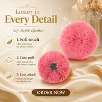 Pompons en fausse fourrure de lapin, pompons artificiels moelleux, 6, 7, 8 cm, pompons DIY avec épingle métallique pour vêtements, couture, artisanat, fournitures