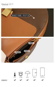 Bolsos Tote Casuales de Cuero Genuino de Diseñador de Lujo, Bolsos de Mano Impermeables con Cremallera para Mujer - Product Image 5