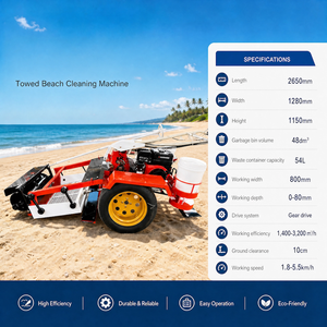 เครื่องทำความสะอาดชายหาดแบบลากจูง ใช้ไฟฟ้า ขนาด 800 มม. 74 ลิตร ขับเคลื่อนด้วยรถแทรกเตอร์  แบบขับเคลื่อนด้วยตัวเอง  รับประกัน 1 ปี - Product Image 5